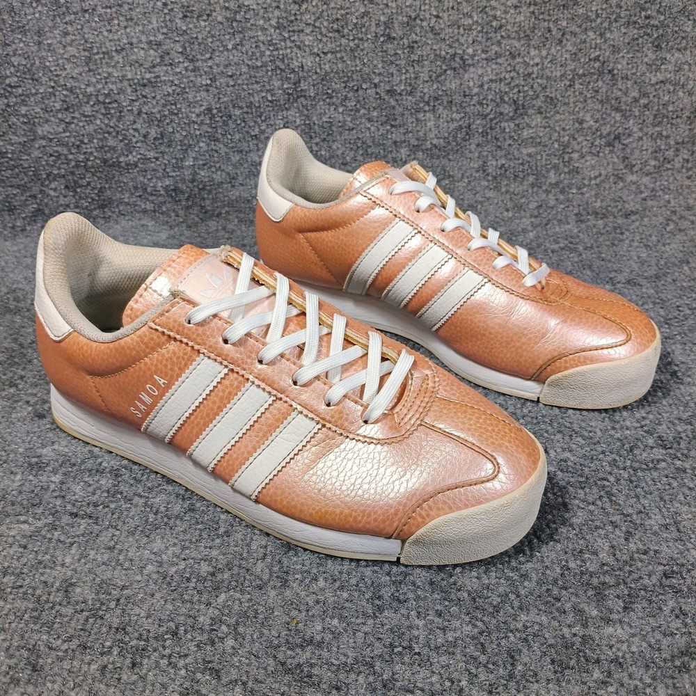 Adidas Samoa J Sneakers Womens 6.5 Rose Gold Metallic‎ Leather Low Top